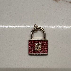 Upcycled Louis Vuitton Red and Gold Padlock Charm